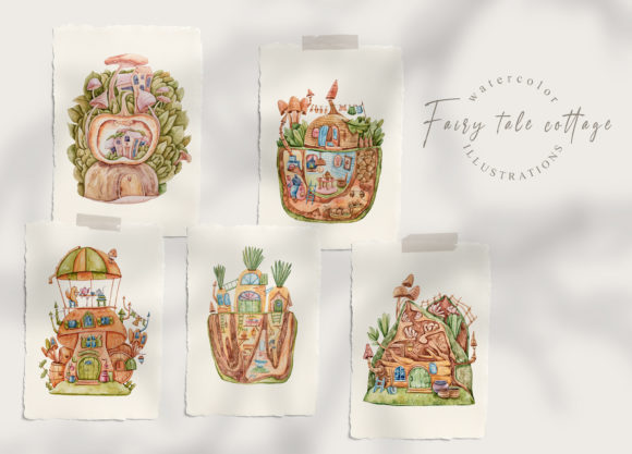 5 Watercolor Fairy House: A Magical Illustration for Creative Content