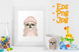 Adorable Cute Dog with Hat Watercolor: A Versatile Illustration for Modern Branding