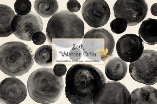 Black Watercolor Circles: A Unique Illustration for Creative Content