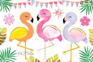 Flamingo Glitter Watercolor Tropical Illustrations: A Brand Designer’s Perspective