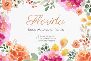 Florida Watercolor Floral Cliparts: A Versatile Illustration for Content Creators