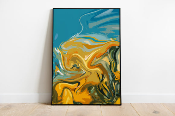 Liquid Texture Poster Watercolor: A Versatile Illustration for Local Business Branding