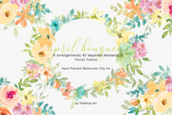 Pastel Spring Watercolor Floral Bouquets: A Delicate Touch for Brand Illustrations