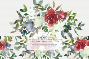 Red Saffron Blue Cream Watercolor Flor: A Versatile Illustration for Digital Sellers