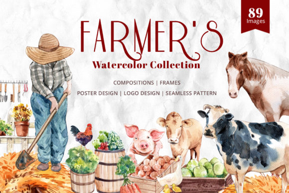 The Farmer's Garden Watercolor Illustrations