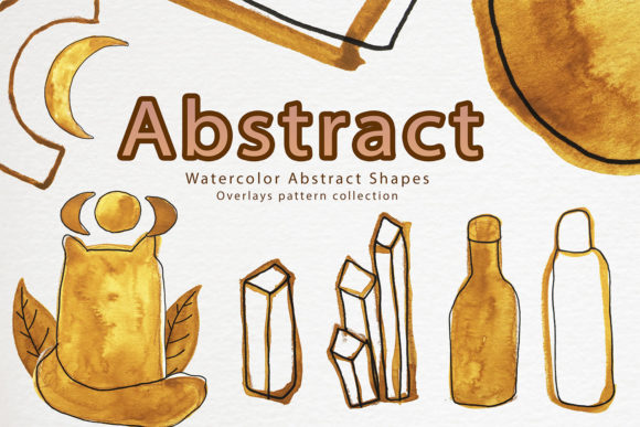 Watercolor Abstract Shapes Overlays No.2: A Versatile Illustration for Creative Branding