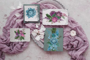 Watercolor Blue, Purple, Green Flowers: A Versatile Illustration for Creative Content