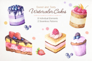 Watercolor Cakes Set – A Versatile Illustration for Creative Sellers