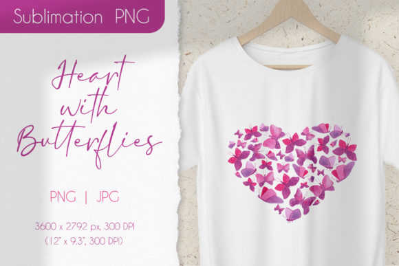 Watercolor Heart with Butterflies – A Versatile Illustration for Creative Projects
