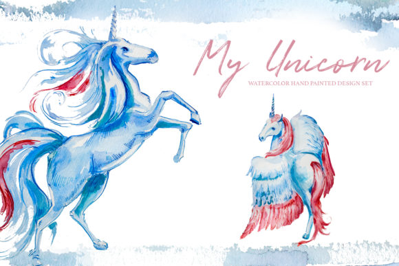 Watercolor My Unicorn Design Set: A Magical Illustration for Creative Projects