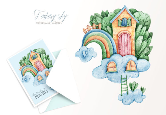 Watercolor Nursery Rainbow Clipart for Local Business Branding