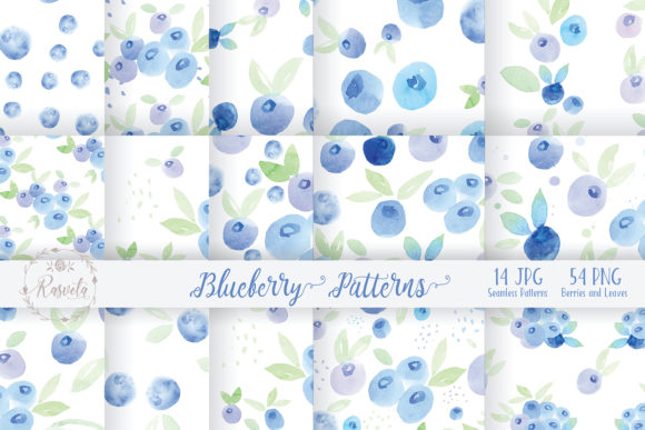 Watercolor Painting Blueberry Illustrations