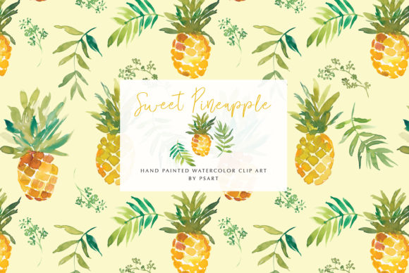 Watercolor Pineapple Clipart Collection: A Vibrant Illustration for Creative Branding