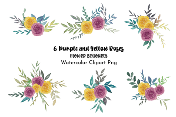 Watercolor Roses Flower Bouquets: A Delicate Illustration for Branding and Packaging