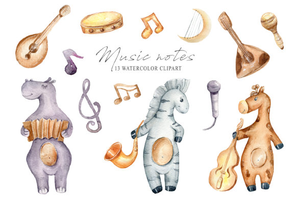 Watercolor Safari African Animal Clipart: A Versatile Illustration for Creative Projects