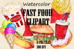 Watercolor Set of Junk Food: A Playful Design Asset for Creative Projects