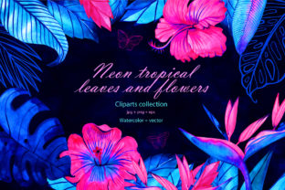 Watercolor Tropical Flowers and Leaves: A Versatile Illustration for Content Creators