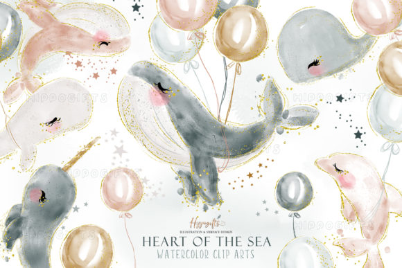 Watercolor Whale Cliparts: A Versatile Illustration for Creative Content